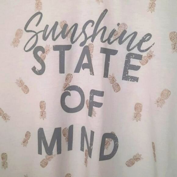 Maurices Size Large Short Sleeve Sunshine State Of Mind & Pineapples Graphic Tee - Picture 5 of 8